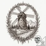 Windmill, harnessing the power of nature, tat… – tattoo sketch (№1753170078_0, 22.07.2025 07:41) — tattoovalue.net