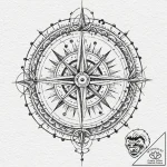 A norse compass (vegvisir), artistic tattoo s… – tattoo sketch (№1753170315_0, 22.07.2025 07:45) — tattoovalue.net