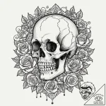 A whimsical bubble gum in mouth, playful,, co… – tattoo sketch (№1753170474_0, 22.07.2025 07:47) — tattoovalue.net