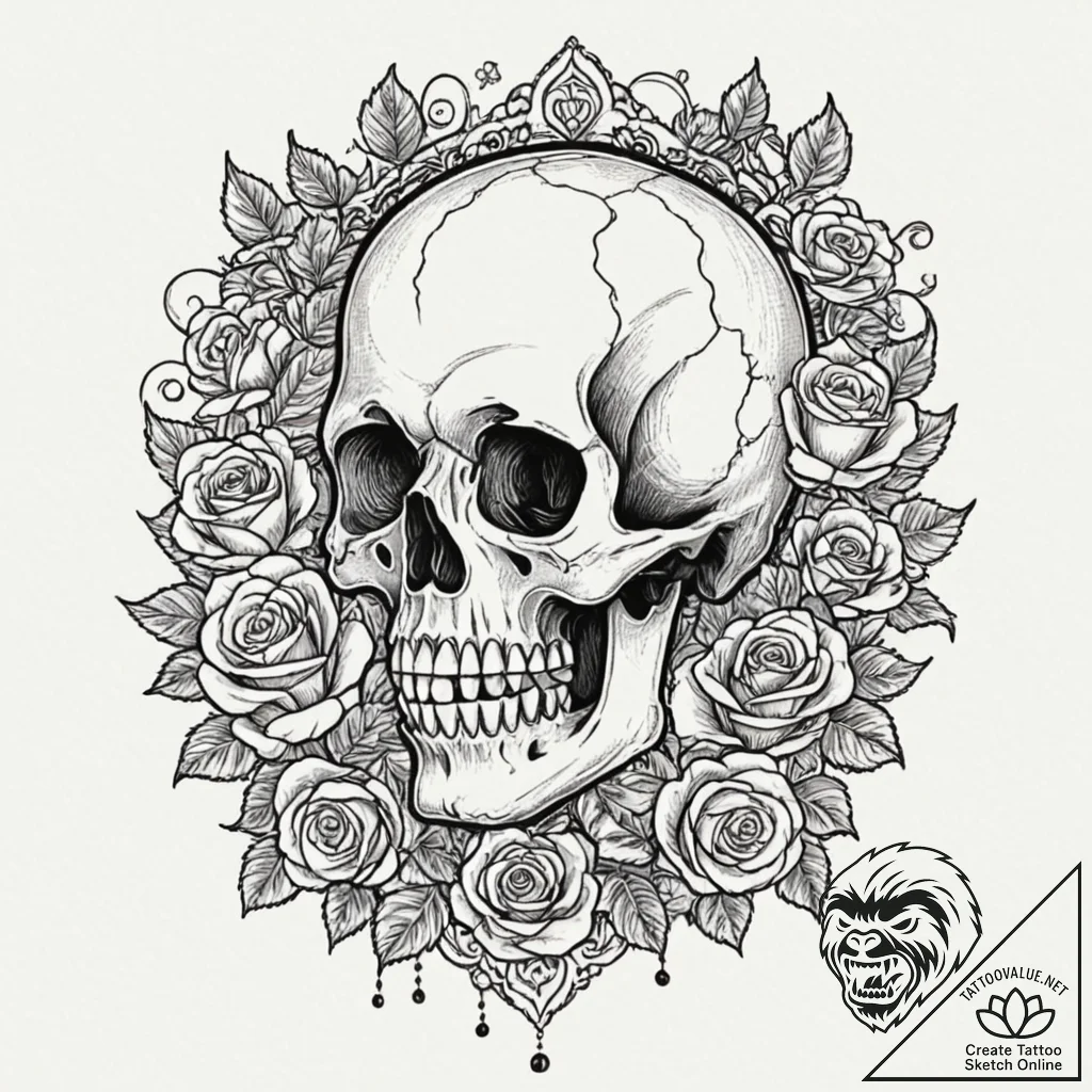 A whimsical bubble gum in mouth, playful,, co... - tattoo sketch (№1753170474_0, 22.07.2025 07:47) — tattoovalue.net