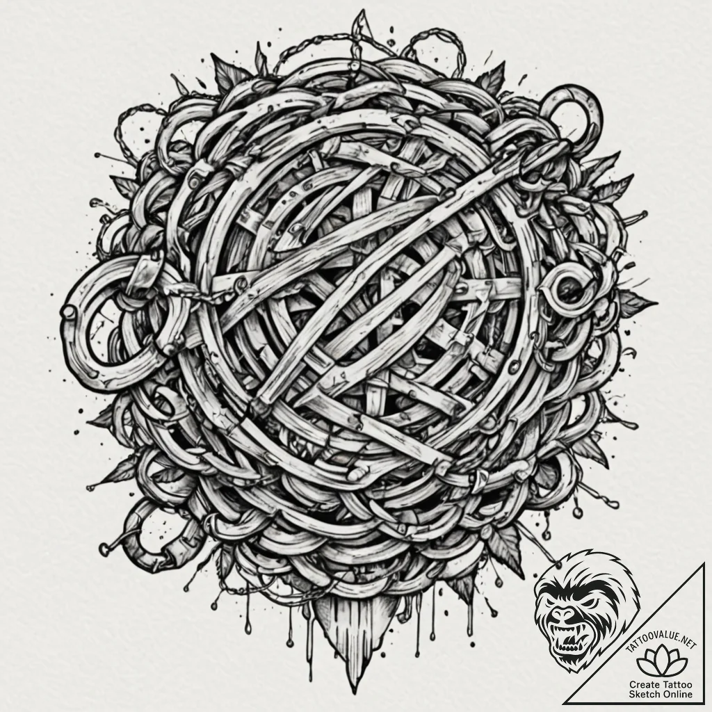 A detailed broken chain, freedom,, tattoo lin... - tattoo sketch (№1753171025_0, 22.07.2025 07:57) — tattoovalue.net