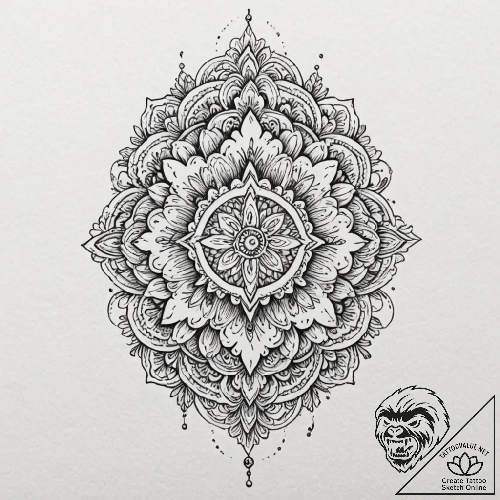 C, ink illustration for tattoo, highly detail... - tattoo sketch (№1753171105_0, 22.07.2025 07:58) — tattoovalue.net