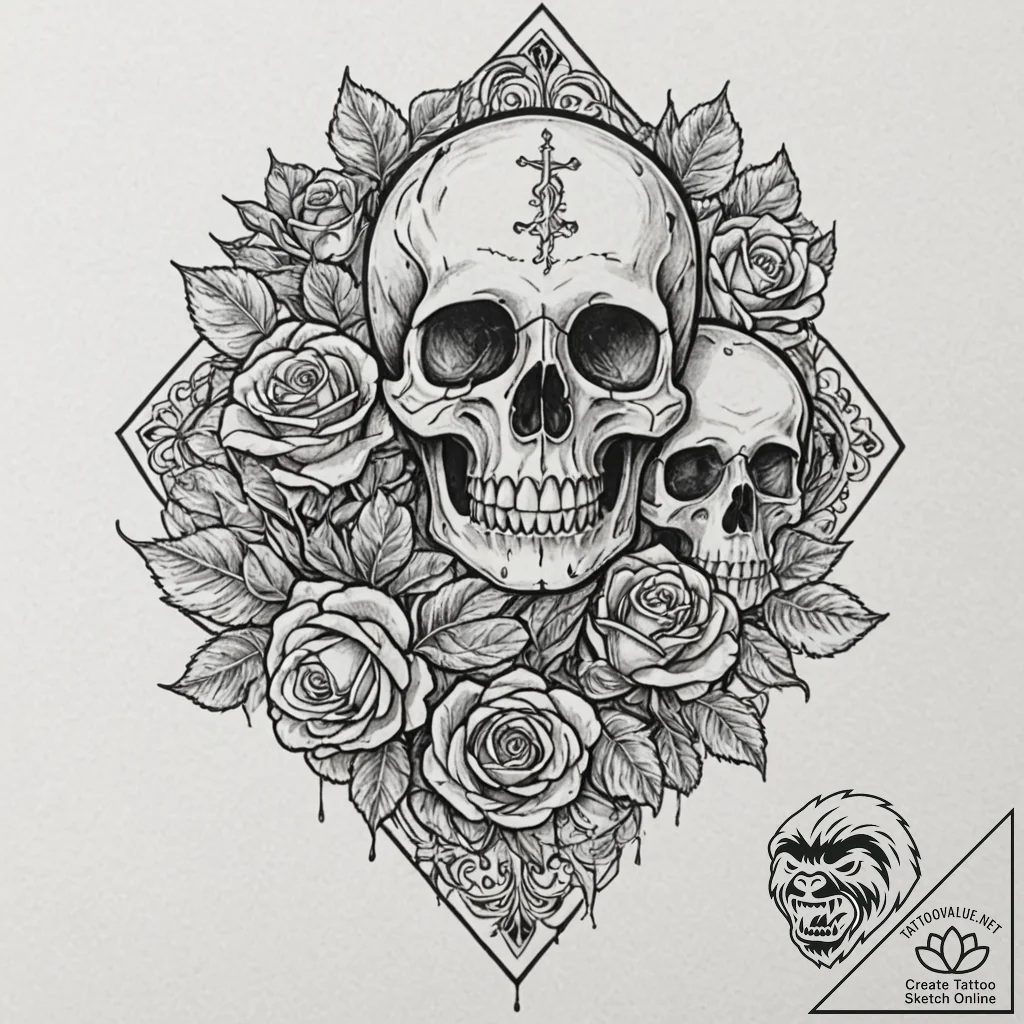 Nesting doll with layers of life, death, and... - tattoo sketch (№1753171970_0, 22.07.2025 08:12) — tattoovalue.net