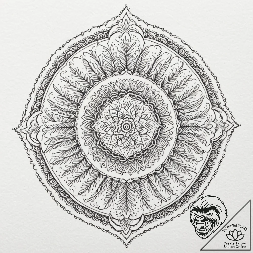 Fern frond unfurling to reveal a tiny galaxy,... - tattoo sketch (№1753172207_0, 22.07.2025 08:16) — tattoovalue.net