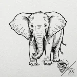 Elephant, concept art for tattoo, minimalist… – tattoo sketch (№1753172915_0, 22.07.2025 08:28) — tattoovalue.net