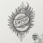 R, tattoo line art, on a clean white paper, i… – tattoo sketch (№1753173705_0, 22.07.2025 08:41) — tattoovalue.net