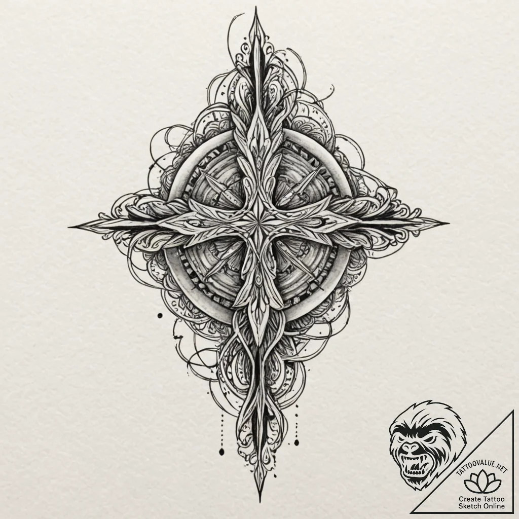 Banshee, ink illustration for tattoo, vibrant... - tattoo sketch (№1753176856_0, 22.07.2025 09:34) — tattoovalue.net