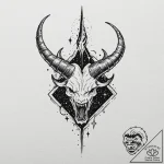 Horned blade devouring starlight, tattoo draw… – tattoo sketch (№1753177489_0, 22.07.2025 09:44) — tattoovalue.net