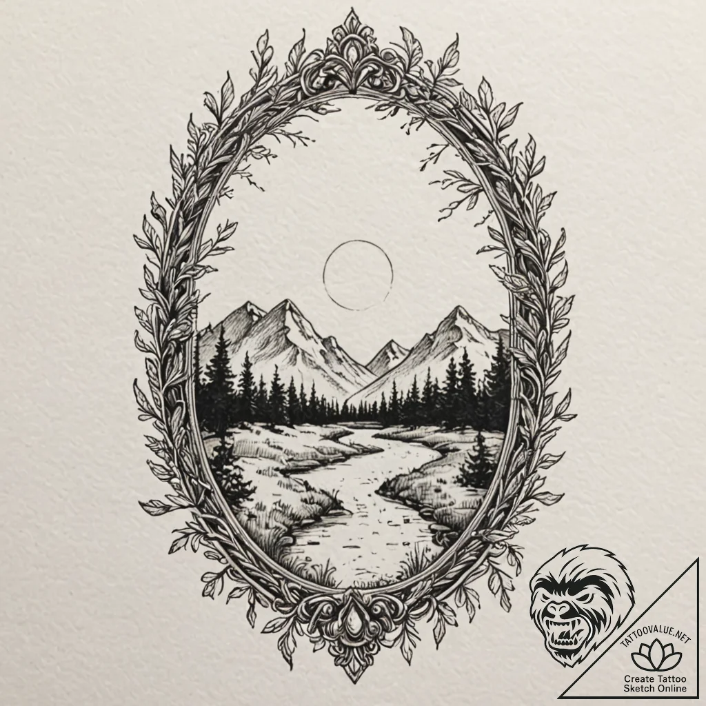 Quartz door opening into void, tattoo drawing... - tattoo sketch (№1753178514_0, 22.07.2025 10:01) — tattoovalue.net