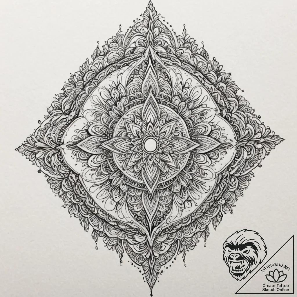 Crystal, tattoo line art, highly detailed, in... - tattoo sketch (№1753179069_0, 22.07.2025 10:11) — tattoovalue.net