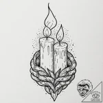 Animated candle with twin flames, tattoo sket… – tattoo sketch (№1753179147_0, 22.07.2025 10:12) — tattoovalue.net