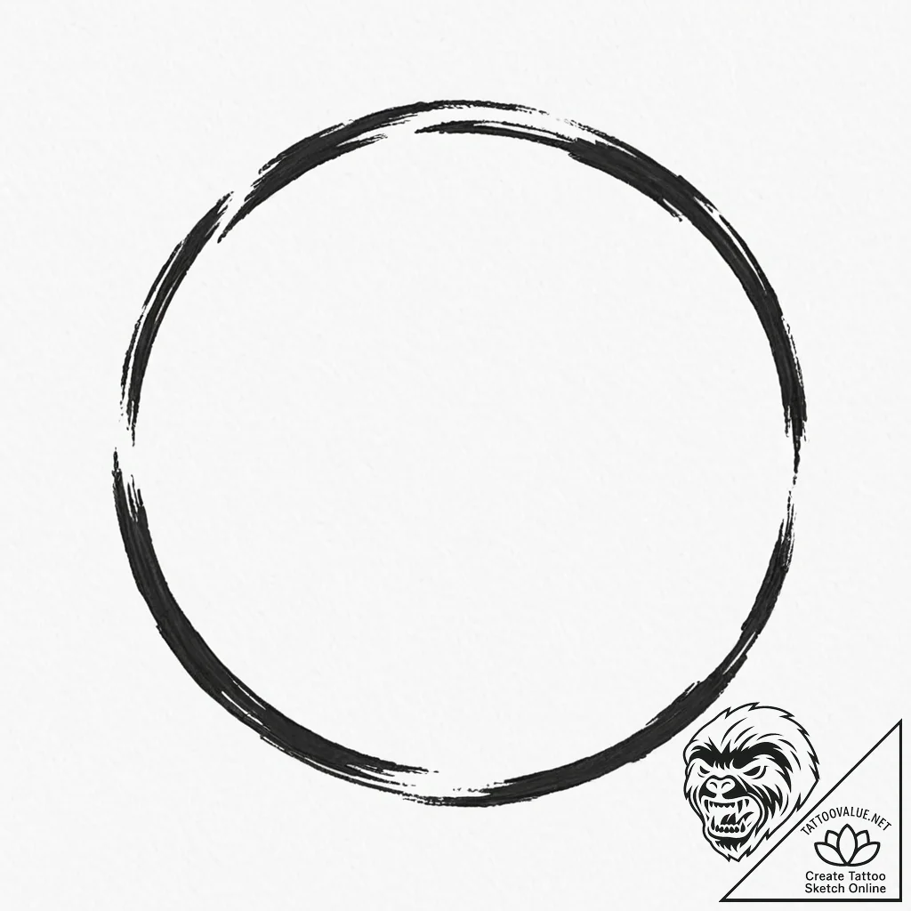 A brushstroke circle (enso) - tattoo sketch (№1753179226_0, 22.07.2025 10:13) — tattoovalue.net