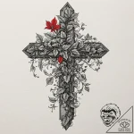 A strong brick wall with ivy climbing, rustic… – tattoo sketch (№1753179935_0, 22.07.2025 10:25) — tattoovalue.net