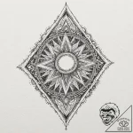 Opal star beneath spectral storm, tattoo line… – tattoo sketch (№1753180250_0, 22.07.2025 10:30) — tattoovalue.net