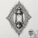 Spirit lantern flickering in void, tattoo fla… – tattoo sketch (№1753181754_0, 22.07.2025 10:55) — tattoovalue.net