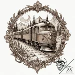 Train on a railway to infinity, tattoo flash… – tattoo sketch (№1753181912_0, 22.07.2025 10:58) — tattoovalue.net