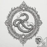 Dream serpent crowned in starlight, tattoo fl… – tattoo sketch (№1753183662_0, 22.07.2025 11:27) — tattoovalue.net