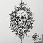 Ice tree growing through bones, concept art f… – tattoo sketch (№1753183833_0, 22.07.2025 11:30) — tattoovalue.net