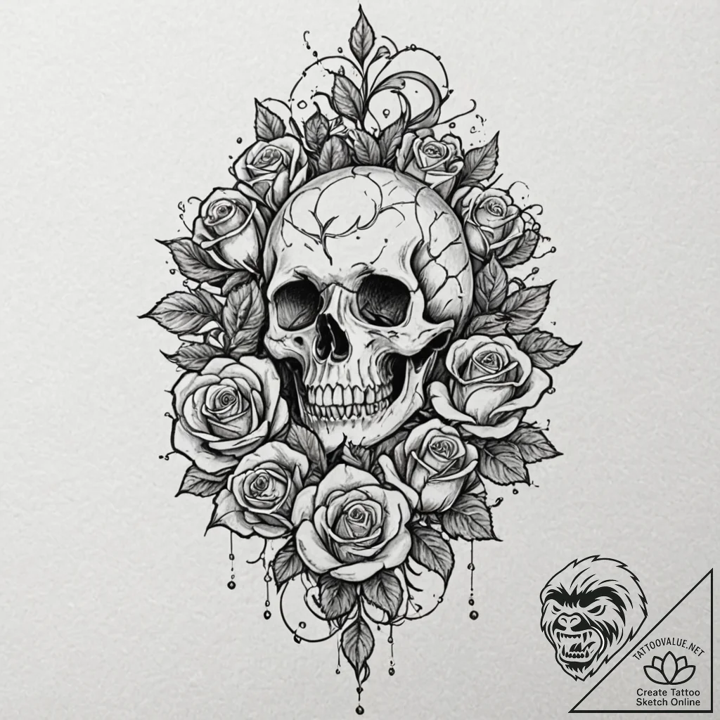 Ice tree growing through bones, concept art f... - tattoo sketch (№1753183833_0, 22.07.2025 11:30) — tattoovalue.net