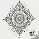 P, ink illustration for tattoo, fine lines, d… – tattoo sketch (№1753184514_0, 22.07.2025 11:41) — tattoovalue.net