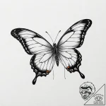 Black butterfly with glass wings, concept art… – tattoo sketch (№1753184856_0, 22.07.2025 11:47) — tattoovalue.net