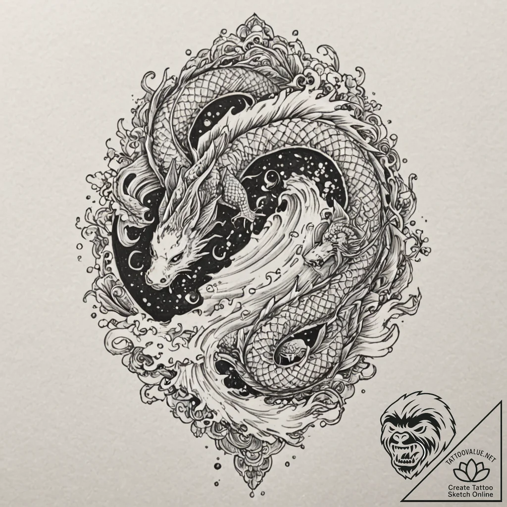 Oak door opening to spectral rift, artistic t... - tattoo sketch (№1753186222_0, 22.07.2025 12:10) — tattoovalue.net