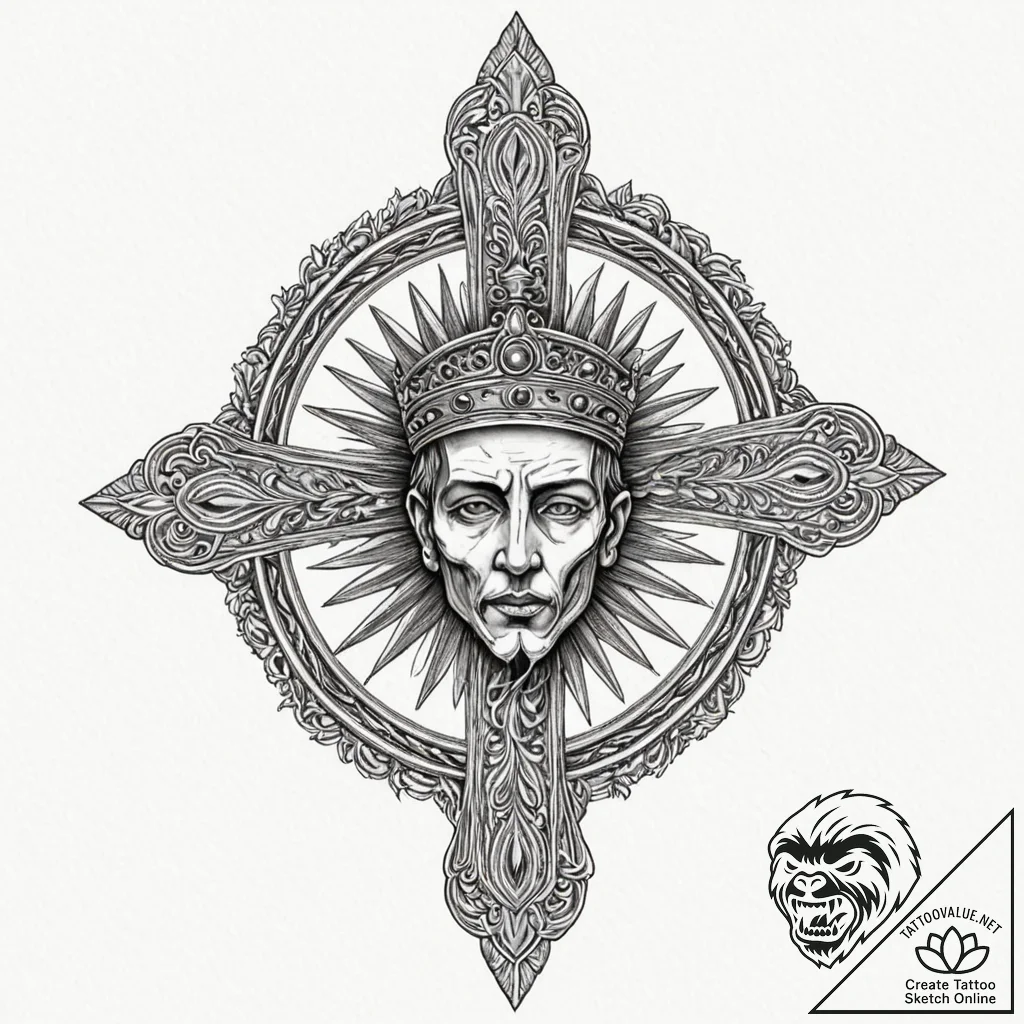 Tomb relic crowned in frost, tattoo drawing o... - tattoo sketch (№1753186394_0, 22.07.2025 12:13) — tattoovalue.net