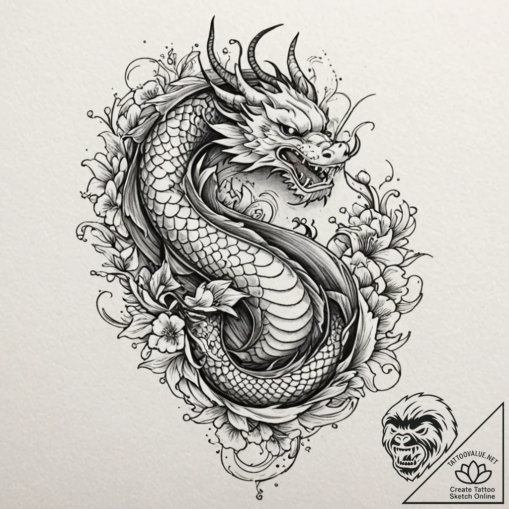 P, artistic tattoo sketch, black and grey tat... - tattoo sketch (№1753186820_0, 22.07.2025 12:20) — tattoovalue.net