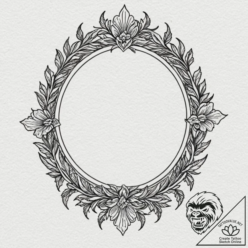 Arcane mirror with spectral reflection, ink i... - tattoo sketch (№1753187417_0, 22.07.2025 12:30) — tattoovalue.net