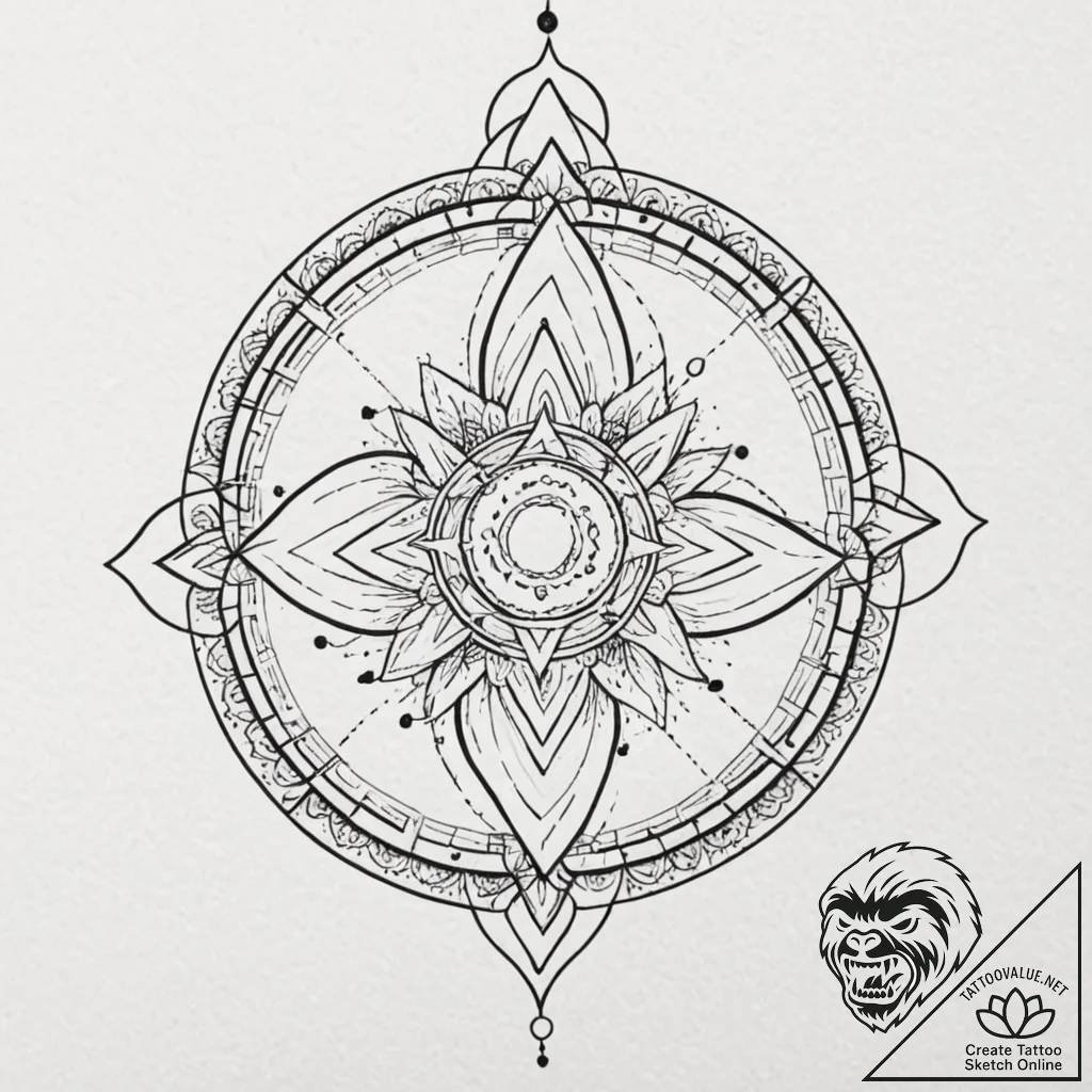 Onyx staff crowned in stars, tattoo drawing o... - tattoo sketch (№1753187503_0, 22.07.2025 12:31) — tattoovalue.net