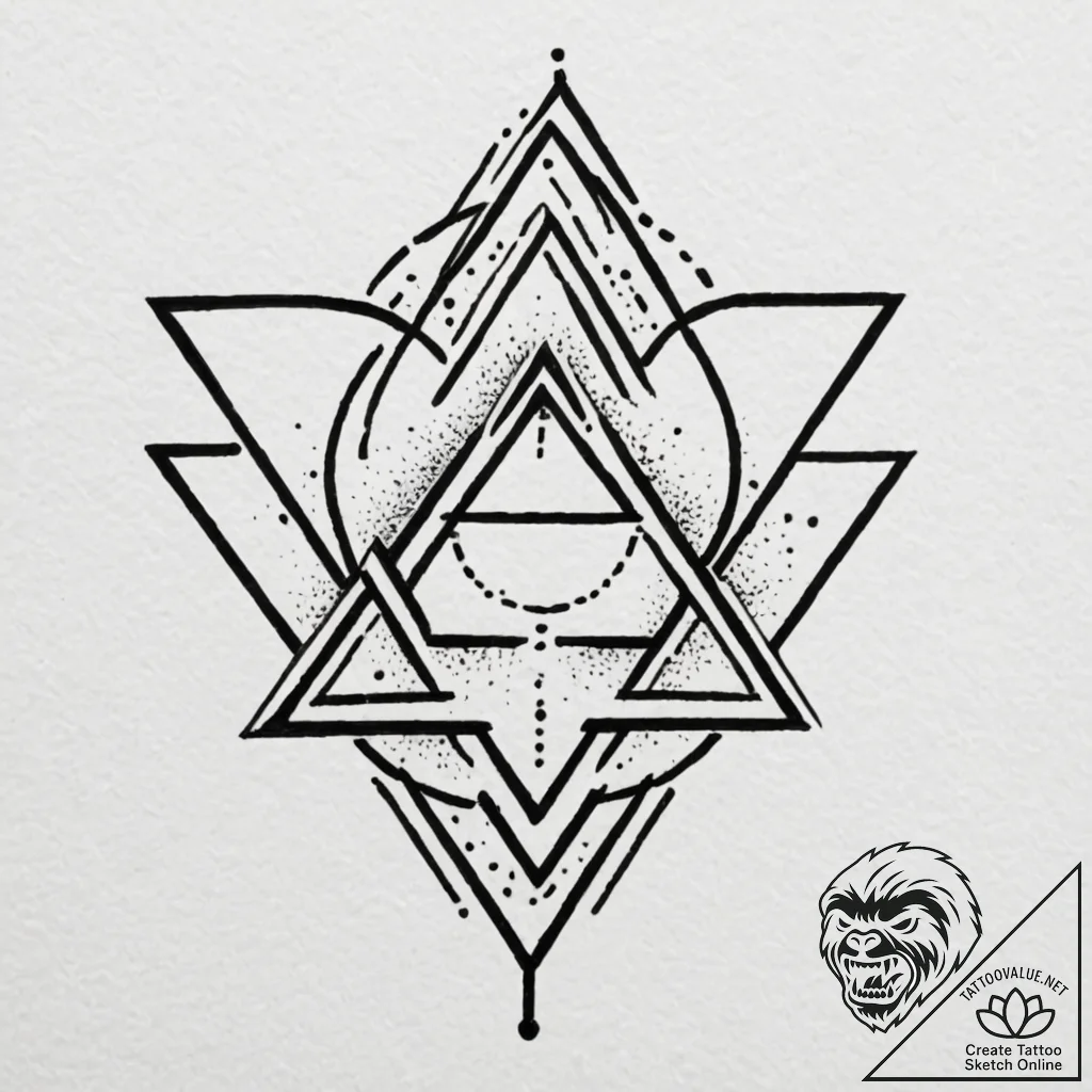 Triforce symbol from zelda, tattoo line art,... - tattoo sketch (№1753189213_0, 22.07.2025 13:00) — tattoovalue.net