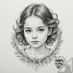 Child’s portrait, concept art for tattoo, rou… – tattoo sketch (№1753190235_0, 22.07.2025 13:17) — tattoovalue.net