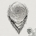 Storm glyph tearing through veil, concept art… – tattoo sketch (№1753190490_0, 22.07.2025 13:21) — tattoovalue.net