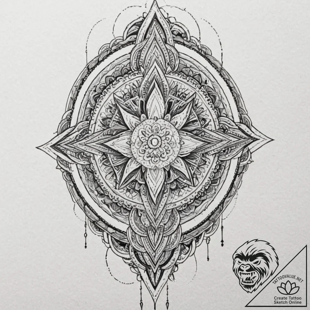 Dagger pinned through veil, tattoo drawing ou... - tattoo sketch (№1753192700_0, 22.07.2025 13:58) — tattoovalue.net