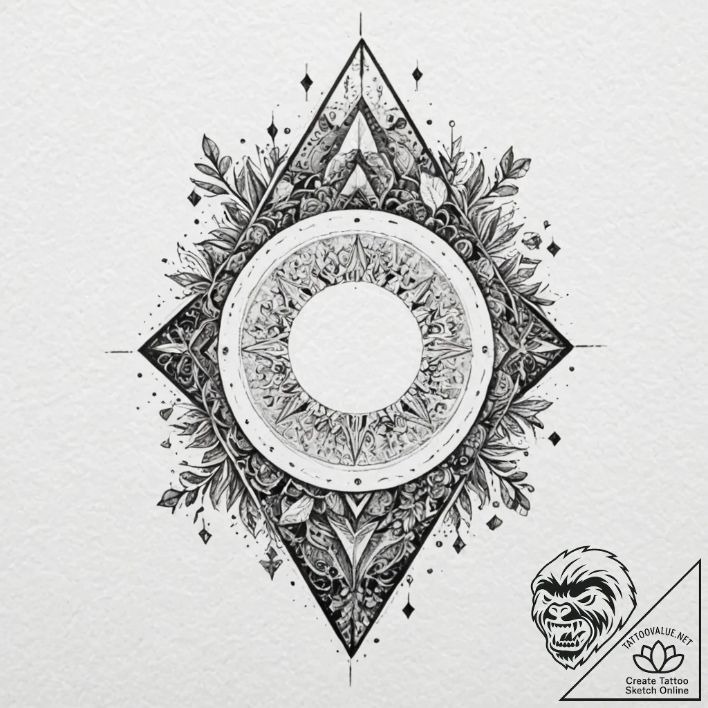 A detailed broken mirror shards, scattered,,... - tattoo sketch (№1753193122_0, 22.07.2025 14:05) — tattoovalue.net