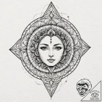 Shattered mirror reflecting a different face,… – tattoo sketch (№1753193887_0, 22.07.2025 14:18) — tattoovalue.net