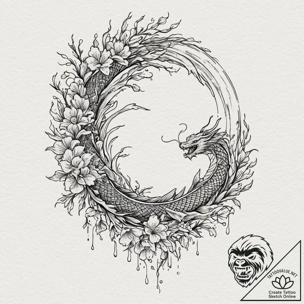 Ravenous maw beneath spectral arch, ink illus... - tattoo sketch (№1753195073_0, 22.07.2025 14:37) — tattoovalue.net