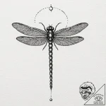 Dragonfly with intricate, filigree metal wing… – tattoo sketch (№1753195413_0, 22.07.2025 14:43) — tattoovalue.net