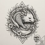 Hedgehog with spines of sharp, crystalline sh… – tattoo sketch (№1753195499_0, 22.07.2025 14:44) — tattoovalue.net