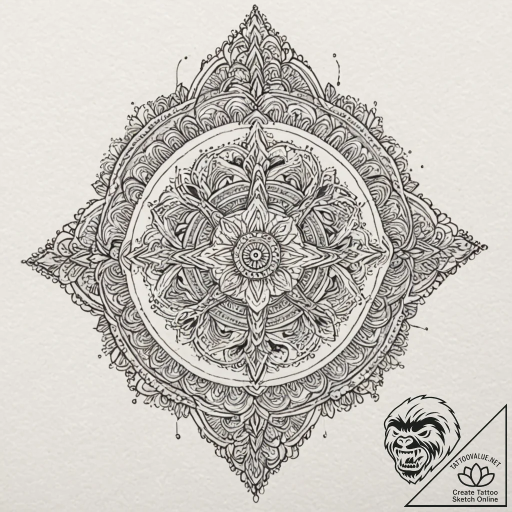 Elder, concept art for tattoo, black outline... - tattoo sketch (№1753196854_0, 22.07.2025 15:07) — tattoovalue.net