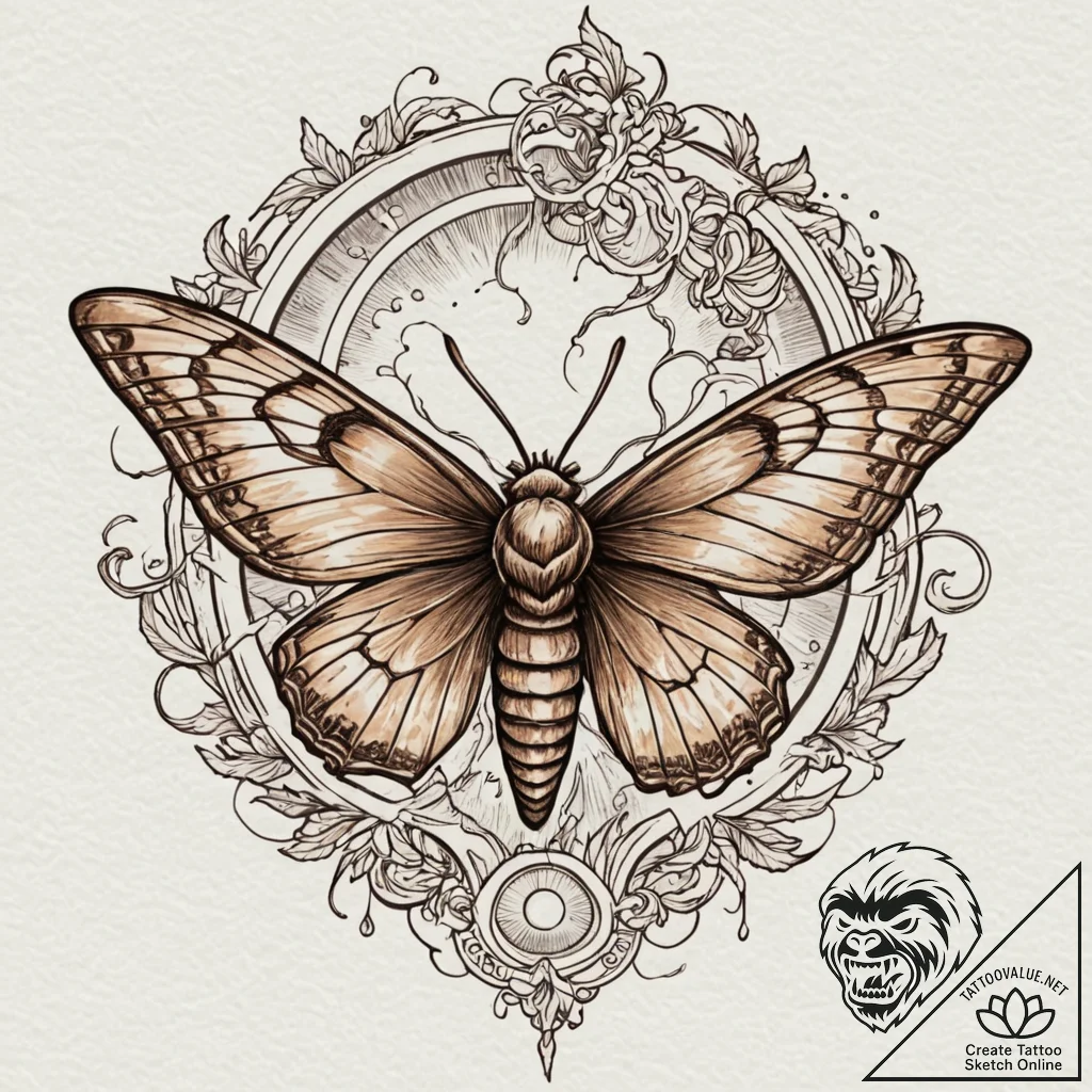Apocalyptic moth flying through electric stor... - tattoo sketch (№1753197196_0, 22.07.2025 15:13) — tattoovalue.net