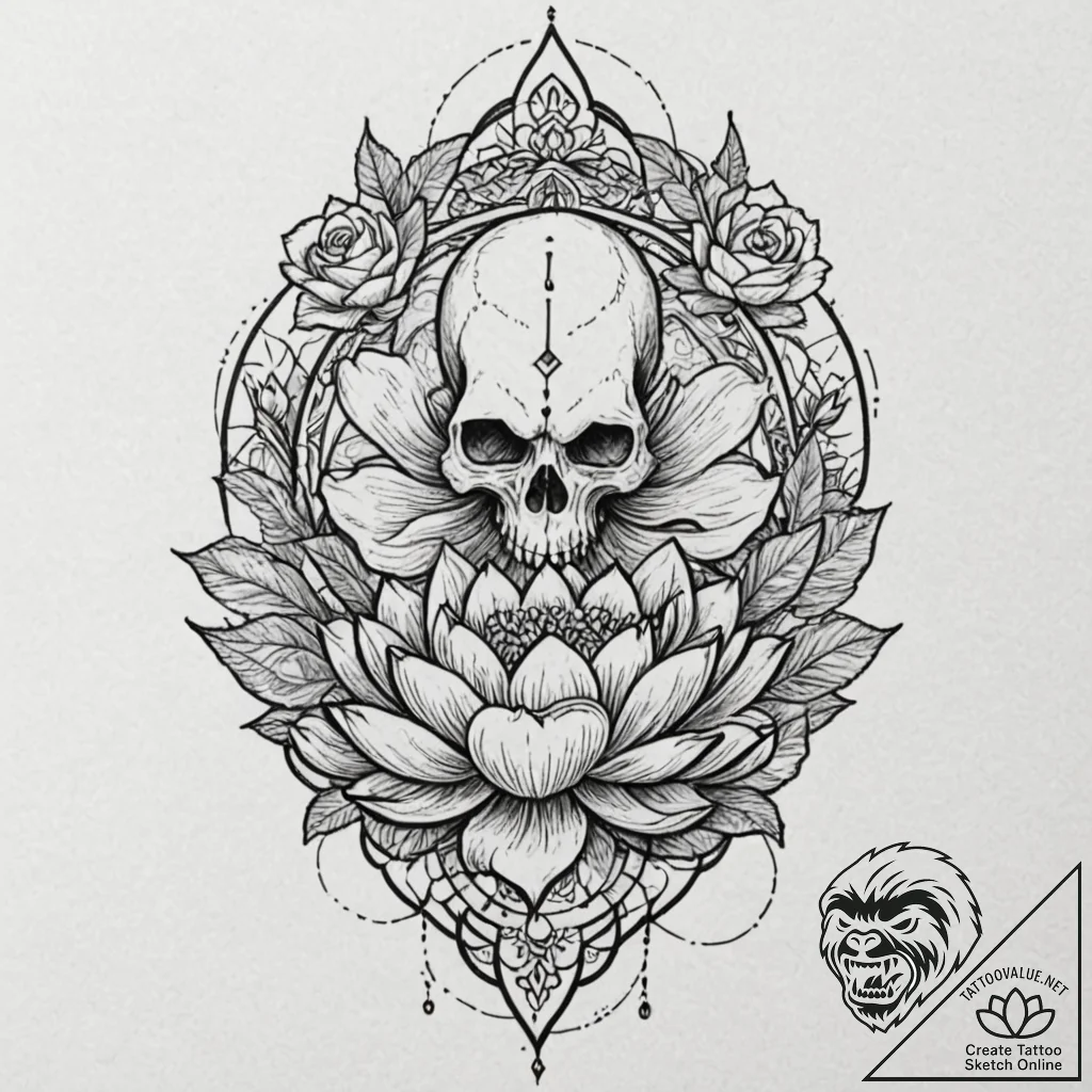 Kappa (water spirit) holding a lotus flower,... - tattoo sketch (№1753197450_0, 22.07.2025 15:17) — tattoovalue.net