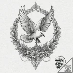 Doves, ink illustration for tattoo, realistic… – tattoo sketch (№1753198130_0, 22.07.2025 15:28) — tattoovalue.net