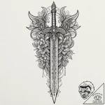 Dagger forming from shadow, artistic tattoo s… – tattoo sketch (№1753198298_0, 22.07.2025 15:31) — tattoovalue.net