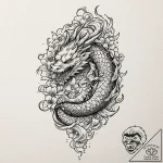 R, tattoo line art, black outline only, pure… – tattoo sketch (№1753199318_0, 22.07.2025 15:48) — tattoovalue.net