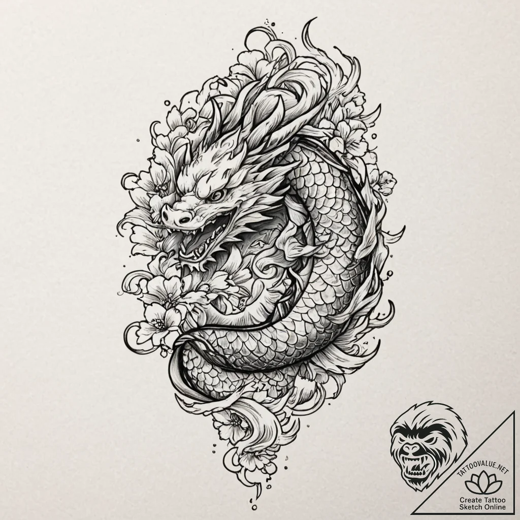 R, tattoo line art, black outline only, pure... - tattoo sketch (№1753199318_0, 22.07.2025 15:48) — tattoovalue.net