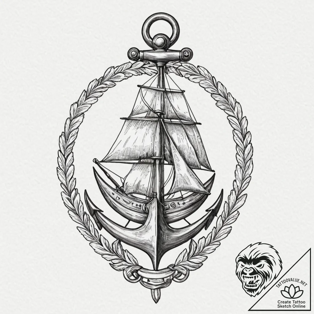 H, artistic tattoo sketch, masterpiece, best... - tattoo sketch (№1753200335_0, 22.07.2025 16:05) — tattoovalue.net