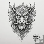 A tengu with a long nose, ink illustration fo… – tattoo sketch (№1753200506_0, 22.07.2025 16:08) — tattoovalue.net
