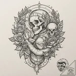 Astronaut floating among koi fish, tattoo ske… – tattoo sketch (№1753200760_0, 22.07.2025 16:12) — tattoovalue.net