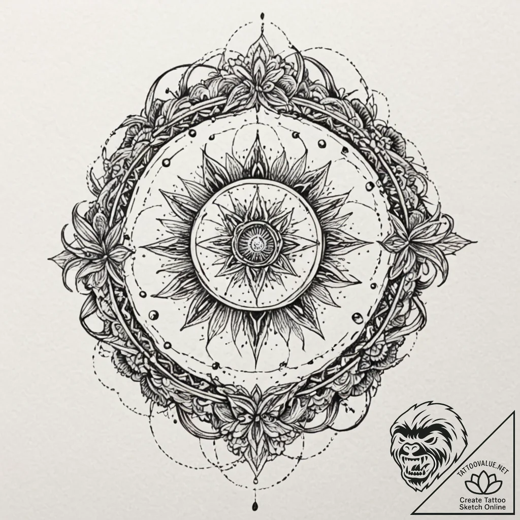 Orb bound in spectral roots, tattoo line art,... - tattoo sketch (№1753200931_0, 22.07.2025 16:15) — tattoovalue.net